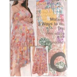 Time and Tru Convertible Maxi Dress Skirt Pink Floral Strapless Women’s L